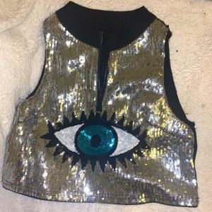 sequined crop top Blusa nueva
